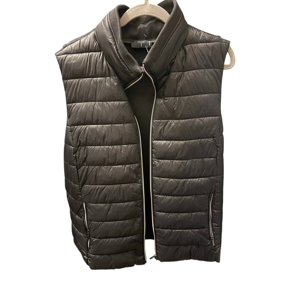 NWT Tahari Women’s 1X Black Quilted Puffer Vest Zip‎ Pockets